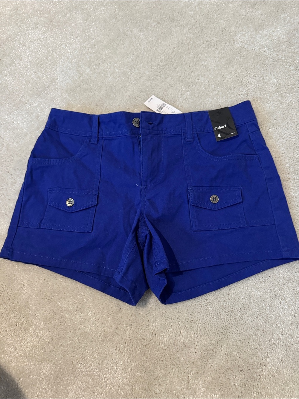 New York & Company Royal Blue Cargo Pocket Cotton Shorts